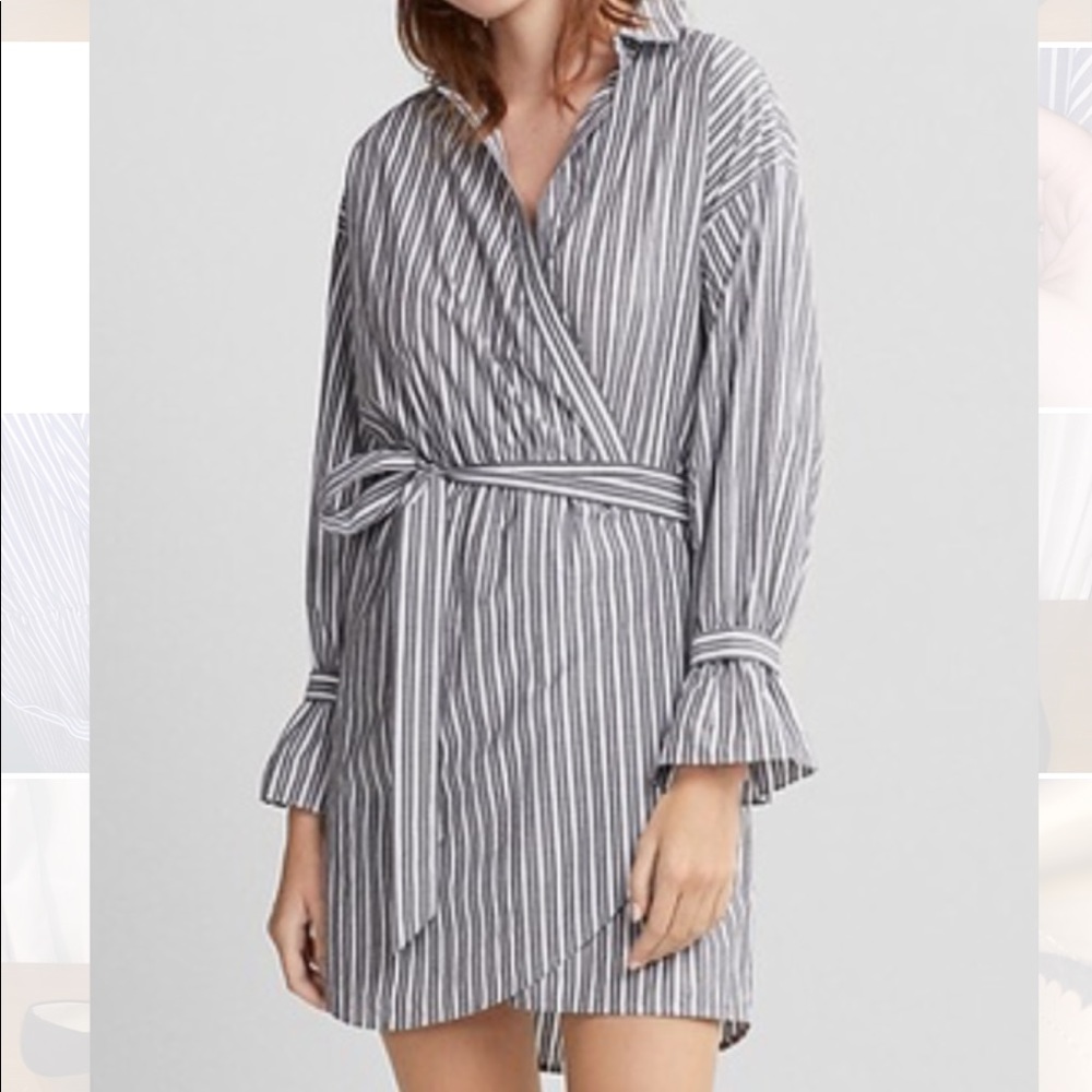 Express stripped shirt dress WITH POCKETS🙌🏻